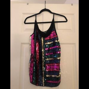 Beautiful sequence spaghetti strap top from Express. Never worn.